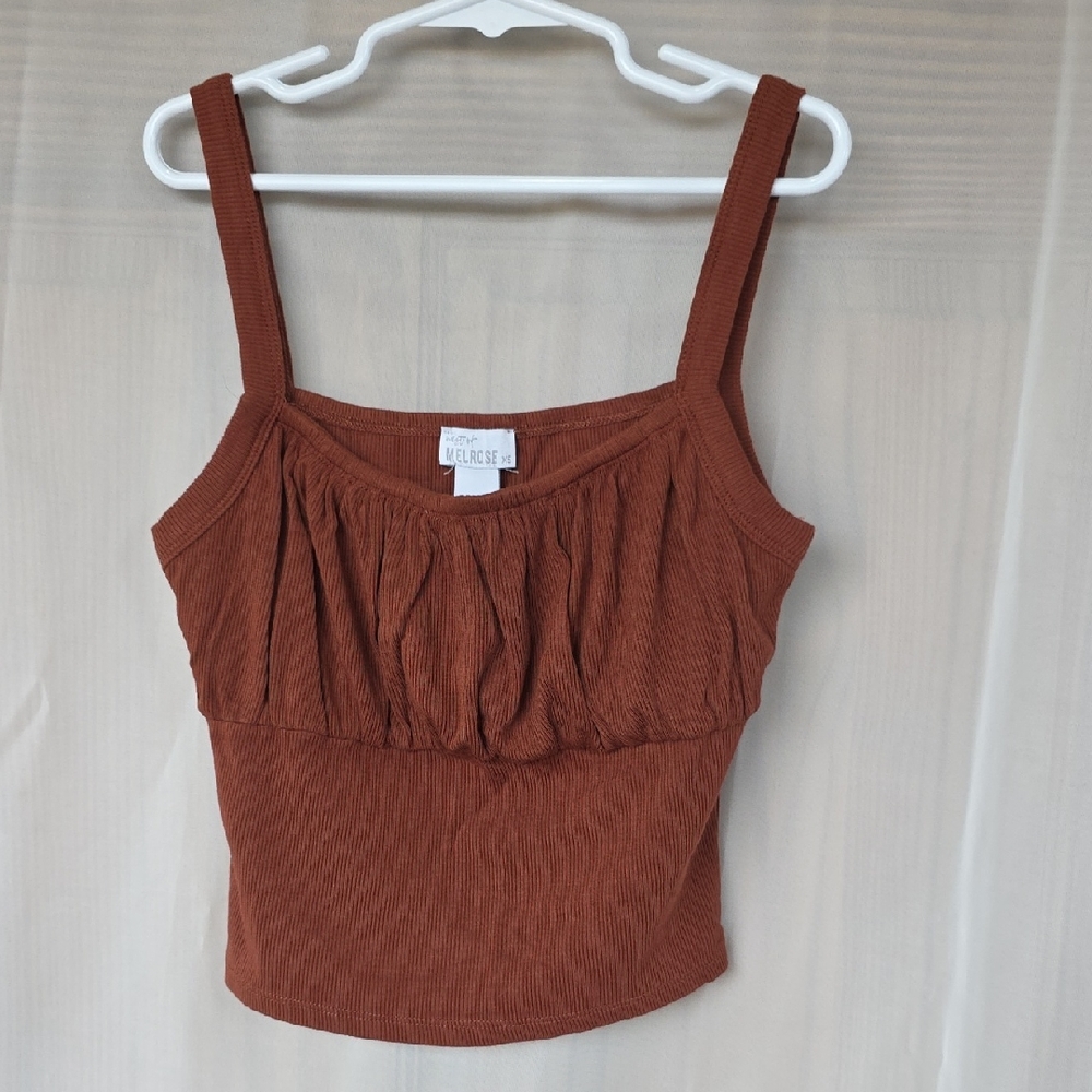 West Of Melrose Rust Brown Ribbed Tank Top - Women's